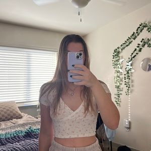 Floral Short Sleeve Brandy Melville Top